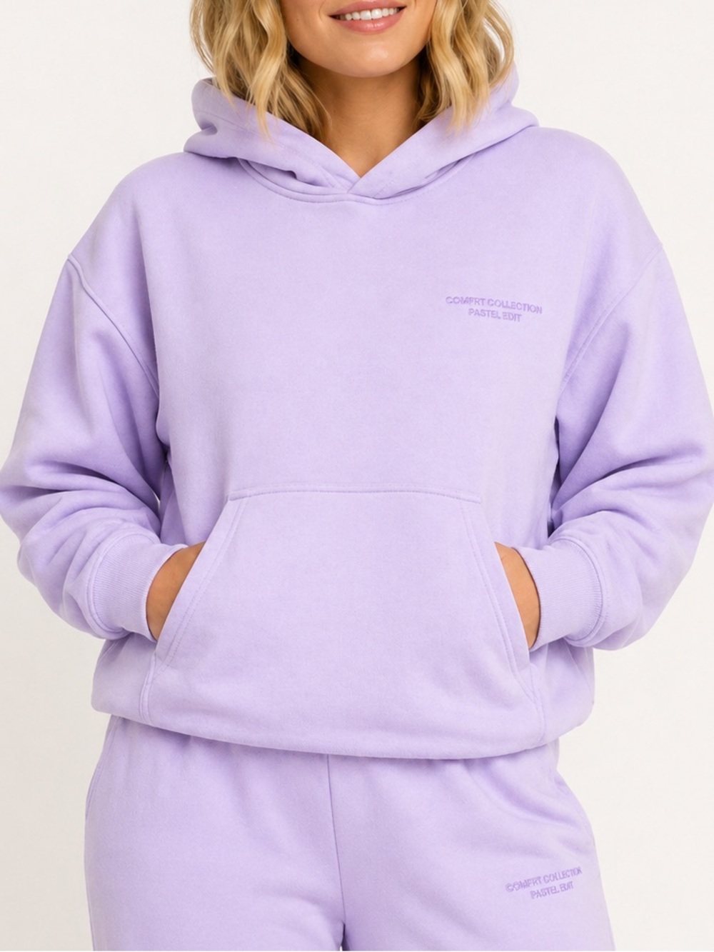 Comfrt Lavender Hoodie Pastel Edit Pullover Sweatshirt Size S